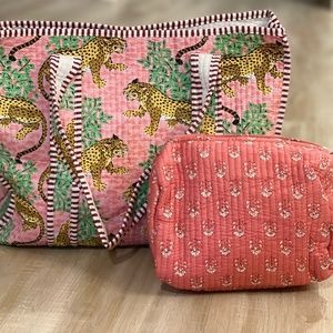 Artisanal block print tote and pouch